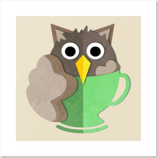 Owl In A Cup Posters and Art